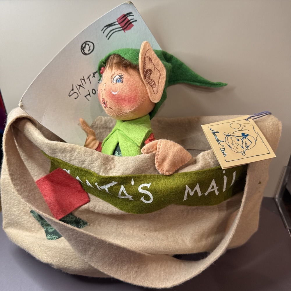 Annalee Christmas Santa's Mail Bag w/ Smiling Elf Inside - Picture 6 of 8